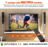 GTMEDIA 10Bit Satellite Receiver, GT Combo Android 9.0 TV BOX 2GB RAM 16GB ROM Quad Core 3D 4K Ultra 4K Dual WiFi 2.4/5 GHz Smart TV BOX DVB-S2X/T2/C