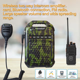 Walkie talkie UHF 400-470MHz Wireless two way intercom amplifier Remote Speaker Microphone TF Card Bluetooth-compatible