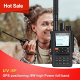 Professional FM Transceiver UV-8F GPS Location All Bands(136-520MHz) 1.77’ LCD 999CH Two Way Radio
