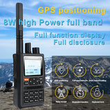 Professional FM Transceiver UV-8F GPS Location All Bands(136-520MHz) 1.77’ LCD 999CH Two Way Radio