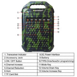 Walkie talkie UHF 400-470MHz Wireless two way intercom amplifier Remote Speaker Microphone TF Card Bluetooth-compatible