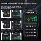SOCOTRAN UV-5118 Walkie Talkie Full Band Two Way Radio 108-660MHz Marine Radio Police Scanner Copy Frequency NOAA VOX Hidden LCD