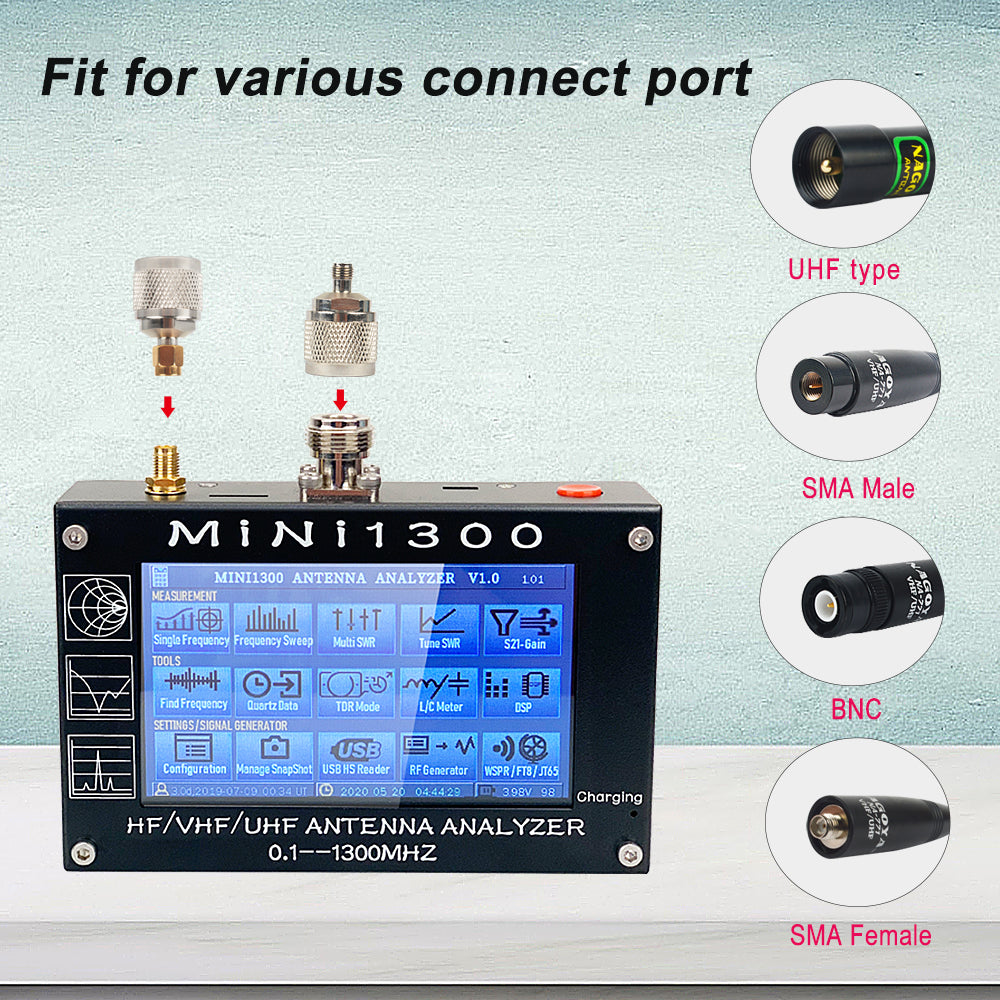 New Upgrade Mini1300 0.1-1300MHz HF VHF UHF ANT SWR Antenna
