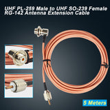 N Male Plug to UHF SO239 Female Low Loss Cable RG-142 for Car Mobile Radio Antenna Coax Cable 5 meters