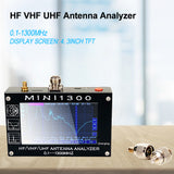 New Upgrade Mini1300 0.1-1300MHz HF VHF UHF ANT SWR Antenna Analyzer 4.3inch Touch screen