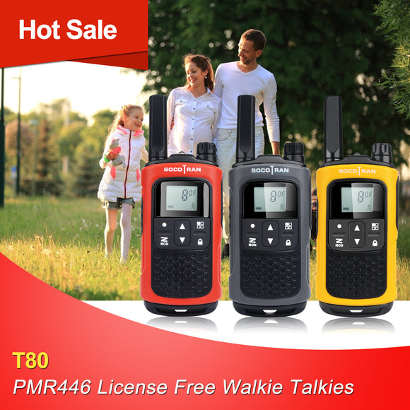 Rechargeable Walkie Talkies License Free with Monitor VOX Function for Kids & Adults SOCOTRAN T80