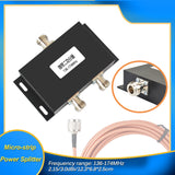 Coaxial 1 to 2 Way Power Splitter Walkie talkie VHF 136-174MHz 50W N-Female Connector