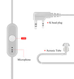 SOCOTRAN Earpiece Walkie Talkie Headset PTT 1-wire Acoustic Tube Headset K plug In-Line Mic Clear Ear Tube