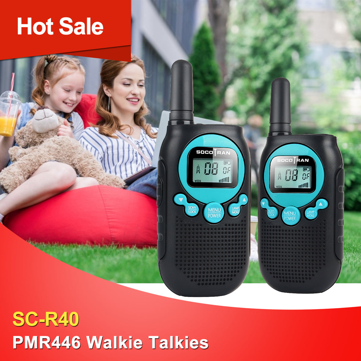 PMR 446 License-free Walkie Talkies Scocotran Rechargeable 2 Way Radio 8  Channels Scan VOX Ham Radio Portable mini Walkie Talkie