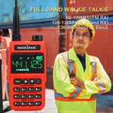 SOCOTRAN UV-5118 Walkie Talkie Full Band Two Way Radio 108-660MHz Marine Radio Police Scanner Copy Frequency NOAA VOX Hidden LCD