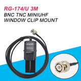 Nagoya 3M RG-174U Cable Window Clip Mount RB-CLP Antenna BNC TNC Mounting