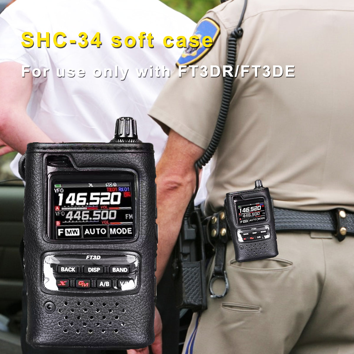 Yaesu FT3DE/FT3DR Leather Case SOCOTRAN Professional TWO WAY RADIO