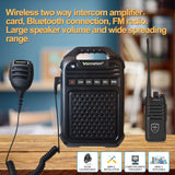 Walkie talkie UHF 400-470MHz Wireless two way intercom amplifier Remote Speaker Microphone TF Card Bluetooth-compatible