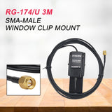 NAGOYA Window Clip Mount RB-CLP RG-174/U 3 Meters Cable SMA-Male Connector