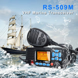 VHF Marine Radio Transceiver 25W IPX7 Waterproof Mobile Boat Radio Station RS-509M