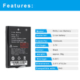 Li-ion Battery 1500mAh Compatible with SOCOTRAN SC-R40 Walkie Talkies