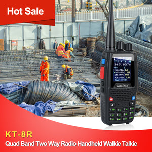 Quad Band Two Way Radio Handheld Walkie Talkie Color Display 5W Ham Radio Transceiver KT-8R