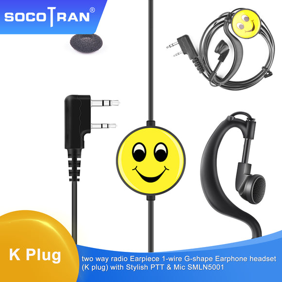 SOCOTRAN Walkie Talkie Earpiece SMLN5001 G-Shape Headset 1-wire Earphone