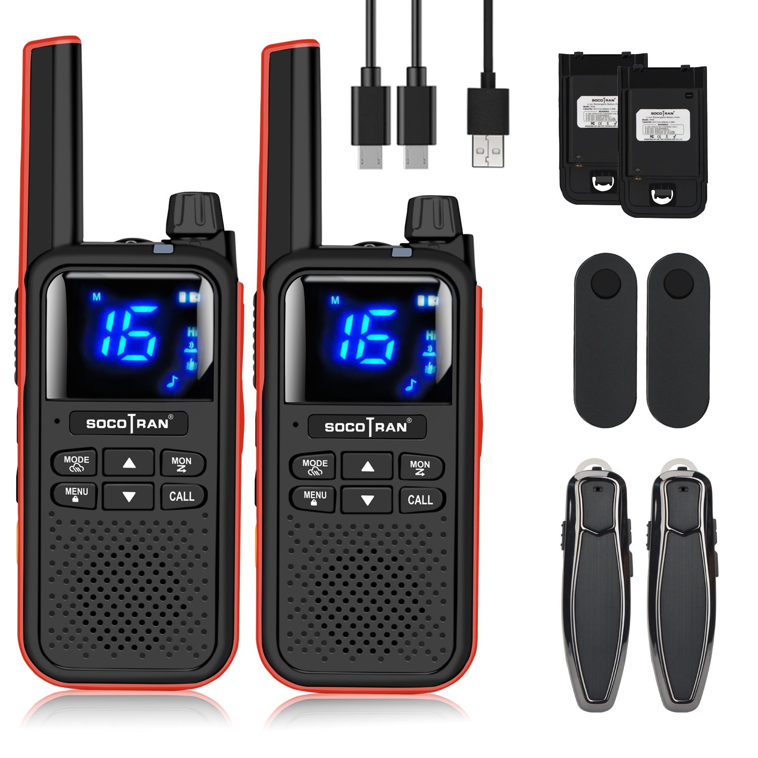 Walkie Talkie License Free Portable Two-Way Radios with 2pcs