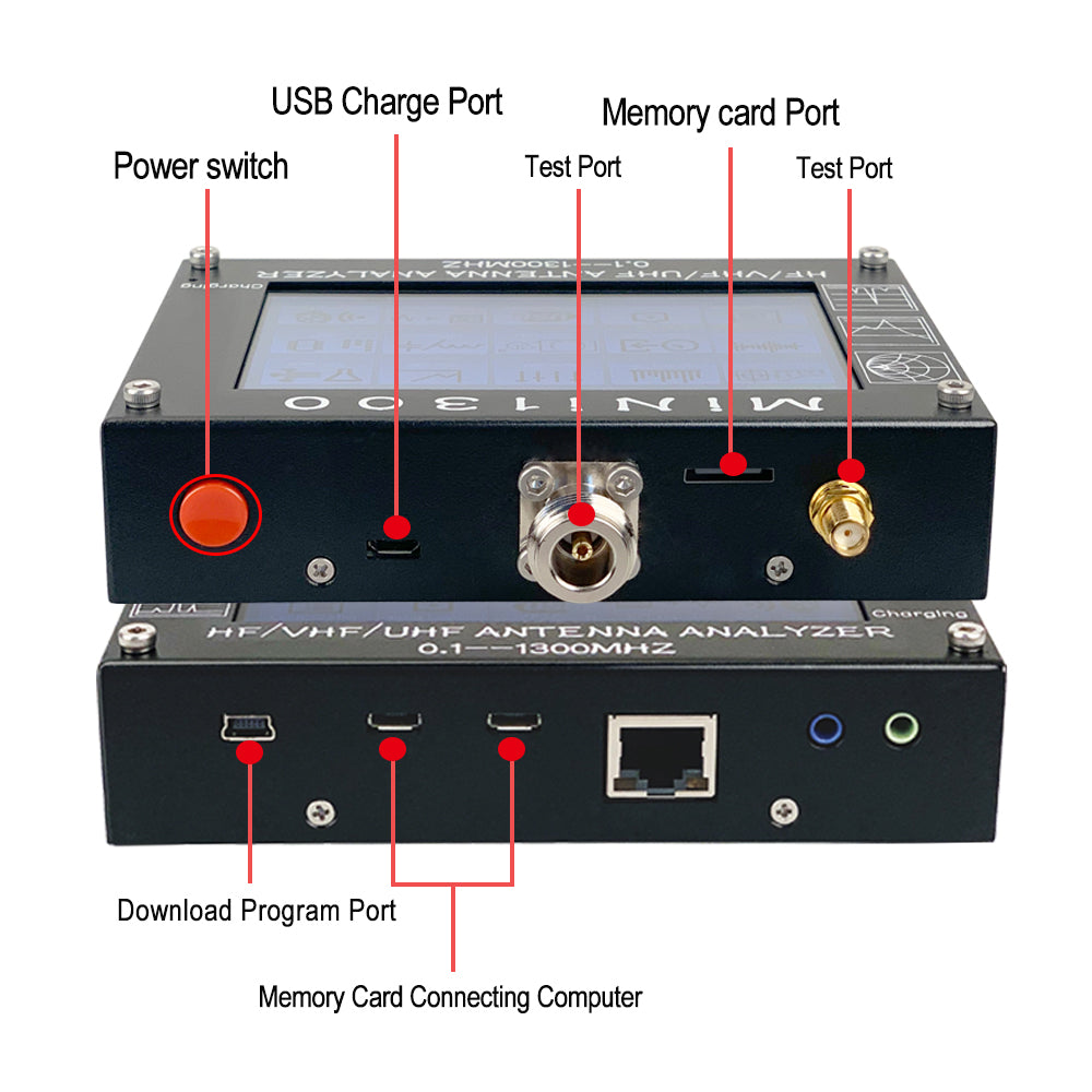 New Upgrade Mini1300 0.1-1300MHz HF VHF UHF ANT SWR Antenna Analyzer 4 –  SOCOTRAN Professional TWO WAY RADIO