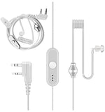 SOCOTRAN Earpiece Walkie Talkie Headset PTT 1-wire Acoustic Tube Headset K plug In-Line Mic Clear Ear Tube