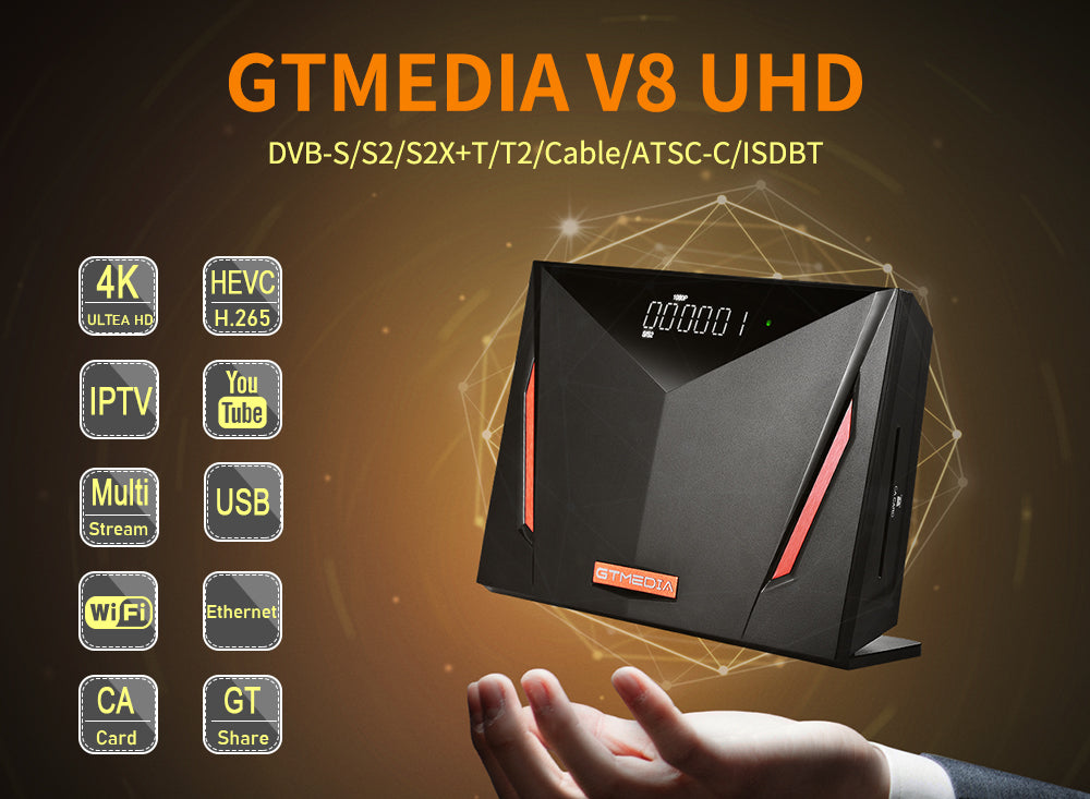 Gtmedia v8 uhd( Mars Firmware) set top box, Plastic, 1080P at Rs 5500/piece  in Delhi