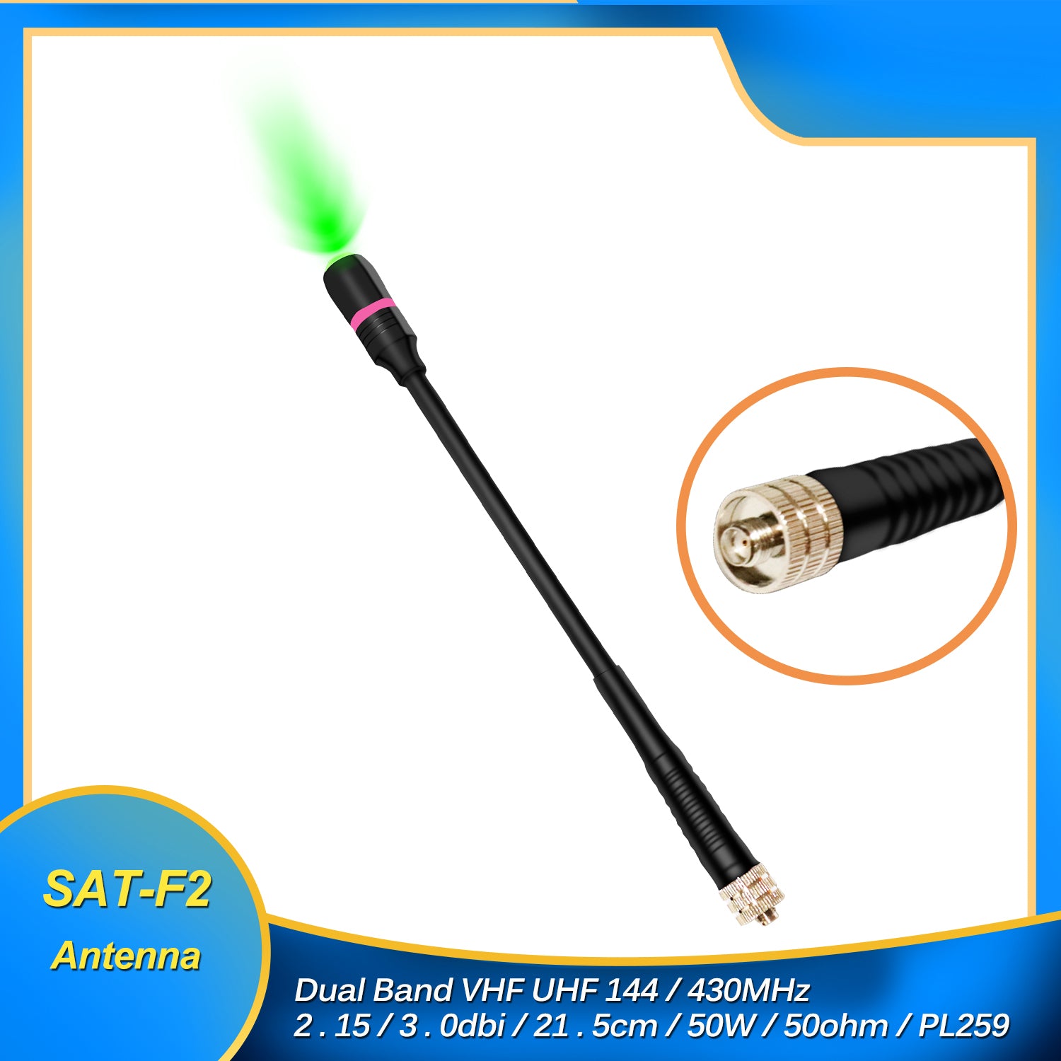 いいネット通販 - 全国送料無料でお届けします Band Dual Antenna Lamp UV Handheld for Aerial LED 144/430MHz 航空機・ヘリコプター