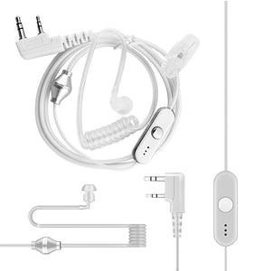 SOCOTRAN Earpiece Walkie Talkie Headset PTT 1-wire Acoustic Tube Headset K plug In-Line Mic Clear Ear Tube