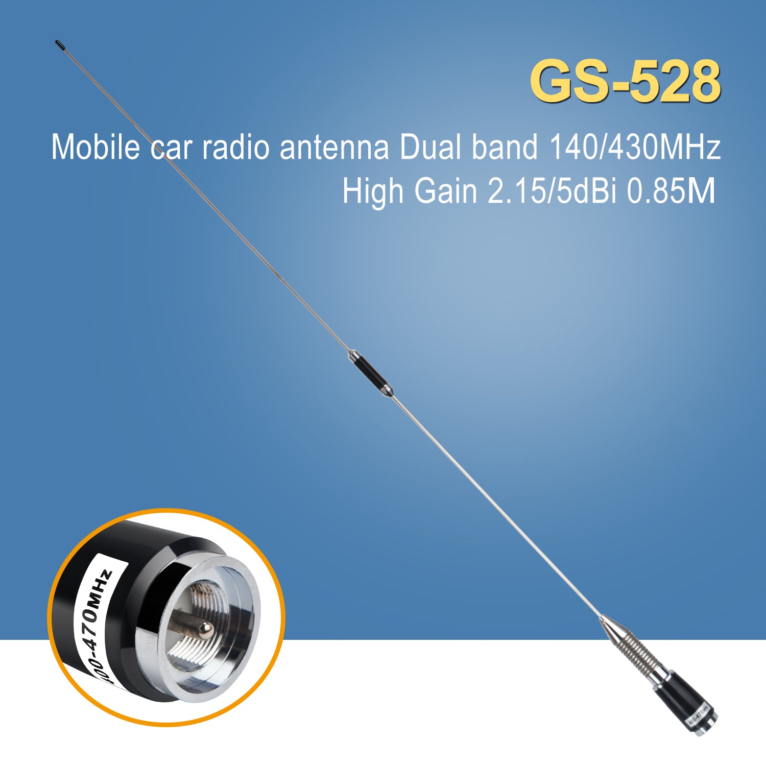 Mobile Car Radio Antenna SG-M528 VHF/UHF UV 144/430MHz Aerial 2.15/5dB –  SOCOTRAN Professional TWO WAY RADIO