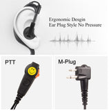 Earpiece for Walkie Talkie Adjustable G-Style Headset Mic Dual PTT K/M Plug
