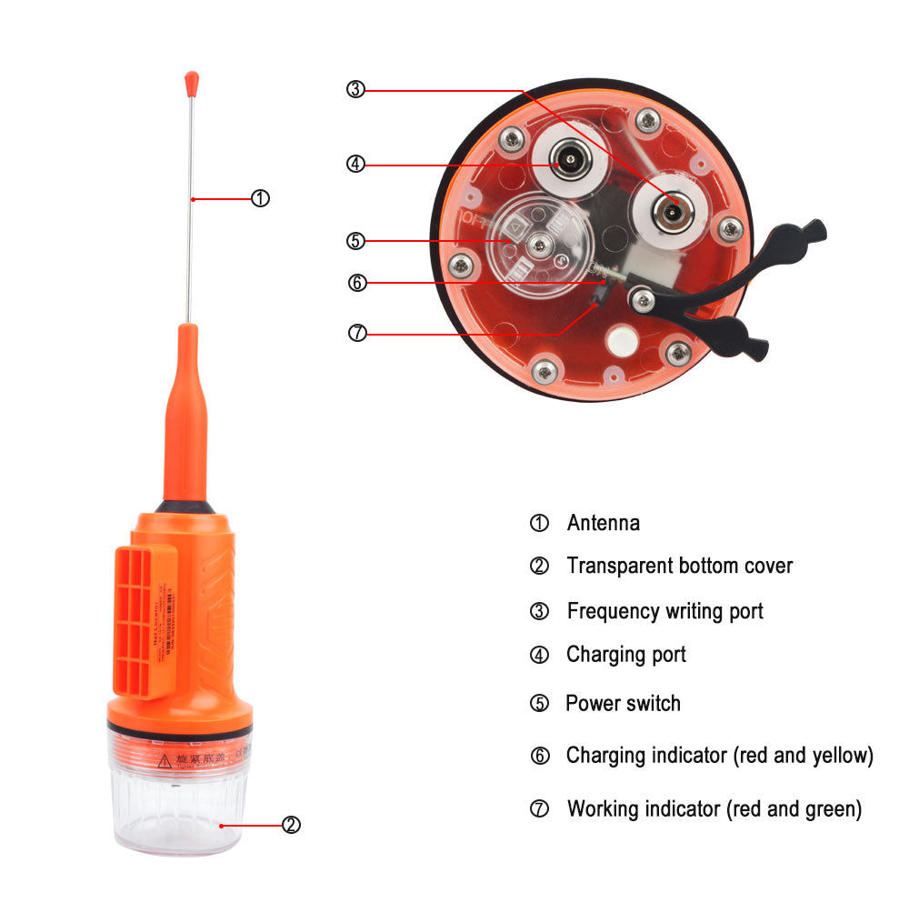 Fishing net tracking buoy, AIS fishing net tracker, search range 8 nautical  miles, last for 12 days, waterproof Ipx7, suitable for professional